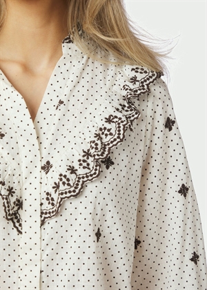 Degas Dot bluse Offwhite Neo Noir 